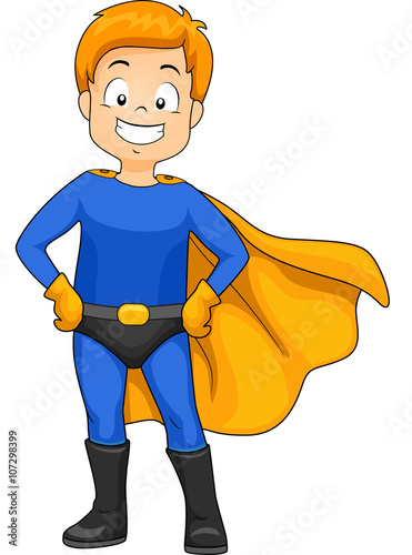 Kid Happy Boy Wear Super Hero