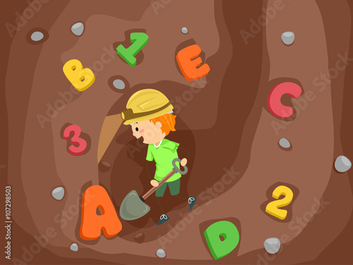 Kid Boy Stickman Dig