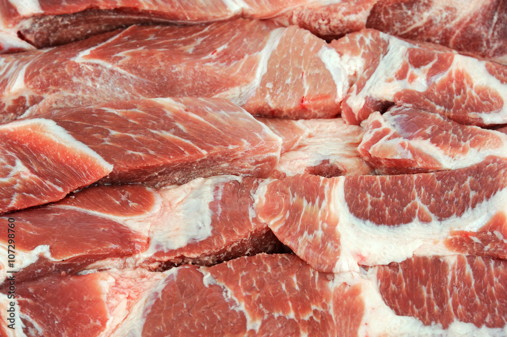close up on pork meat close up on pork meat