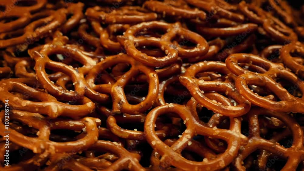 Bowl Of Pretzels Rotating Slowly Bowl Of Pretzels Rotating Slowly