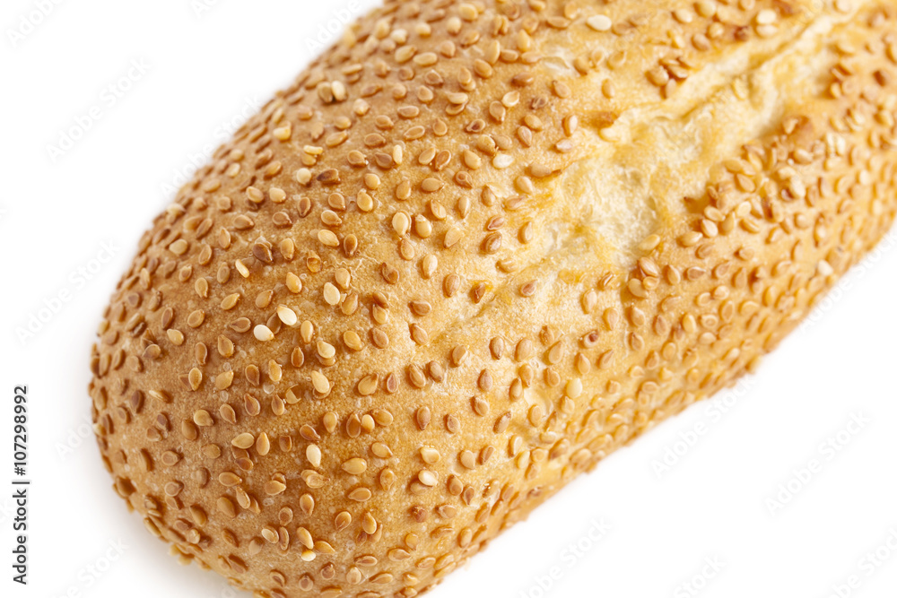 macro shot of bread with sesame seeds
