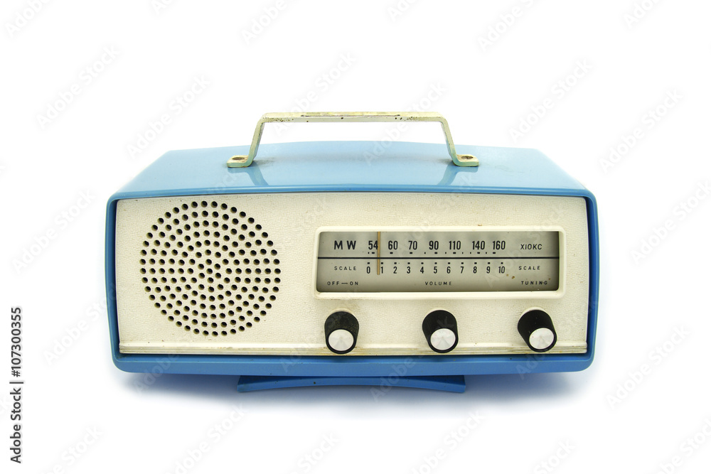 grungy retro radio on isolated white background grungy retro radio on isolated white background