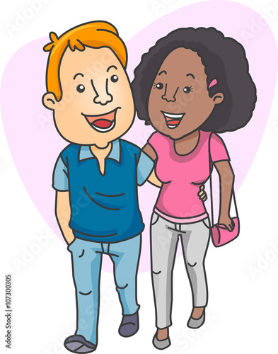 Couple Interracial Walk