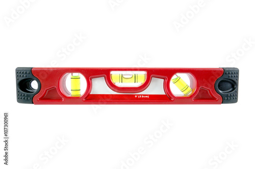 Red builder level isolated on white background