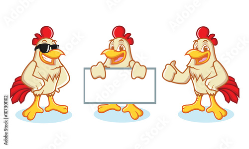 Chicken Mascot Vector happy