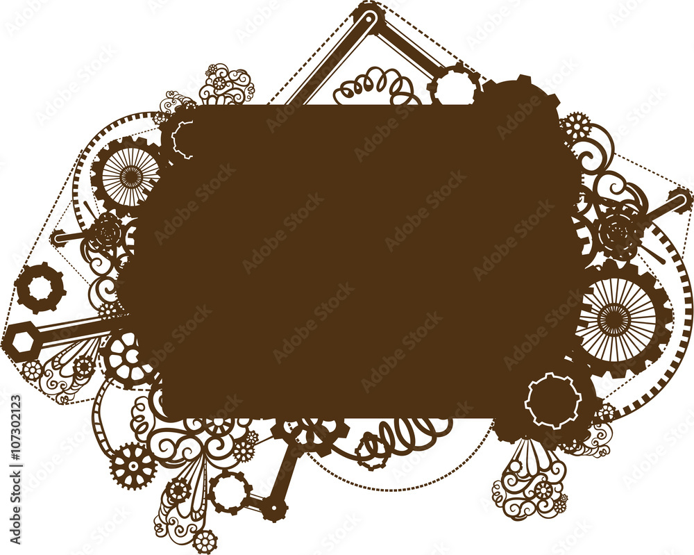 Steampunk Silhouette Frame Stock Vector | Adobe Stock