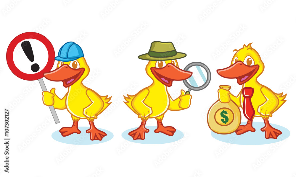 Duck Mascot Vector with sign Duck Mascot Vector with sign