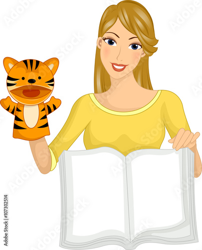 Volunteer Girl Book Story Telling Puppet