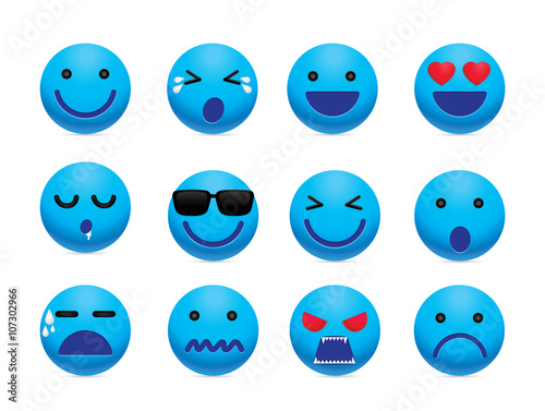 Emotion face icon set. Simple emotion icon design for chat and social media.