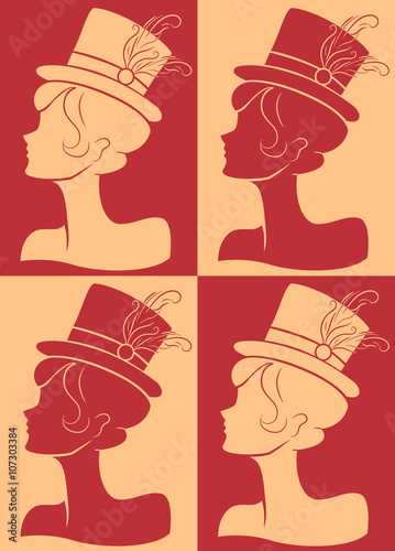 Girl Hat Burlesque Silhouette