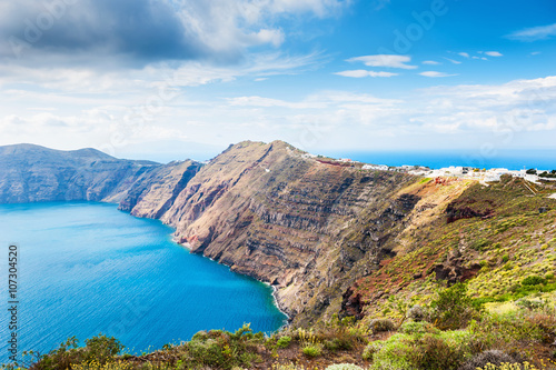 Panoramic view of Santorini island, Greece