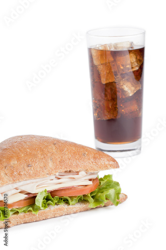 sandwich and soda