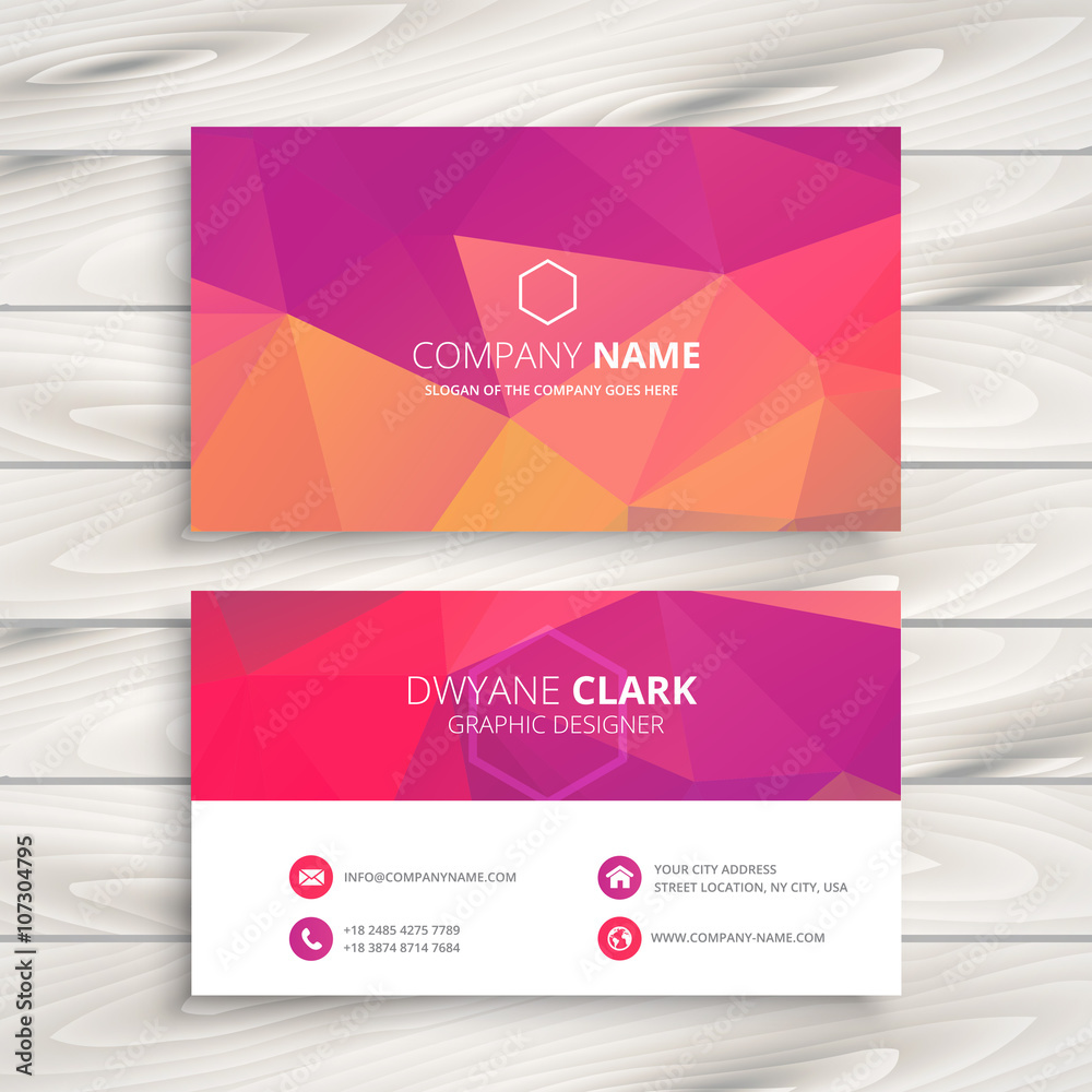 Fototapeta premium business card in pink
