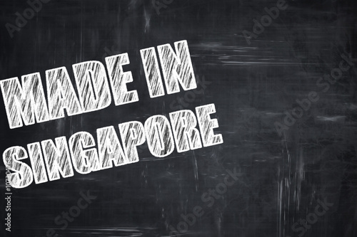 Photography Chalkboard background with chalk letters: Made in singapore