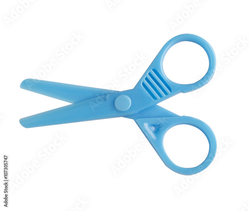 blue plastic scissors