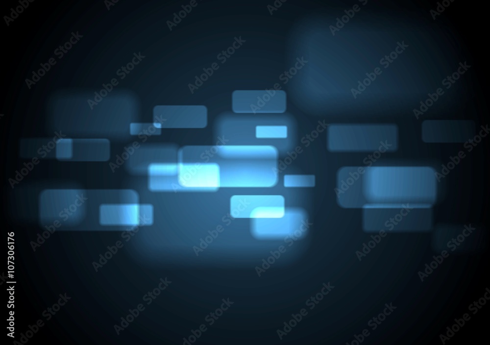 Abstract glowing blue rectangles vector design