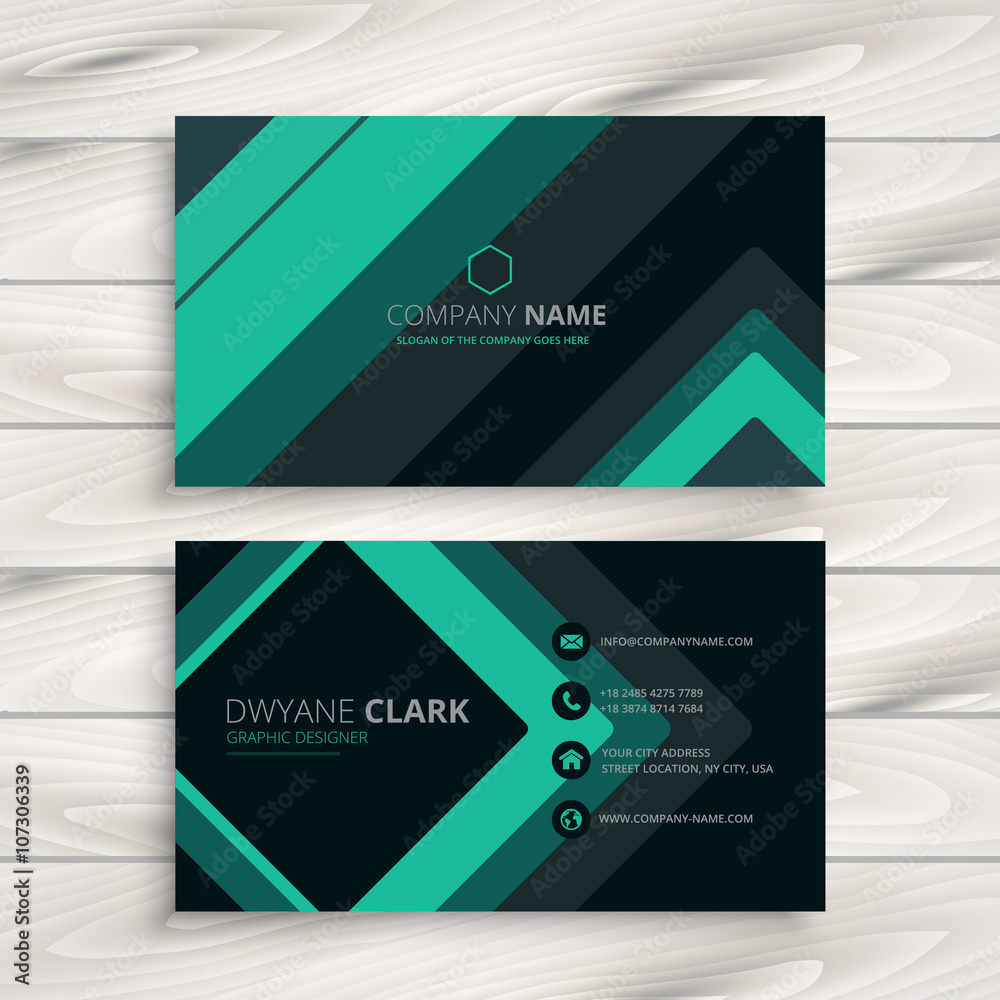 turquoise minimal business card
