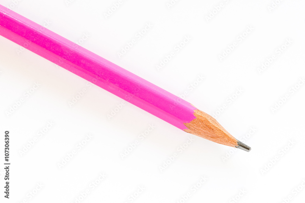 Pink Pencil on White Background Pink Pencil on White Background