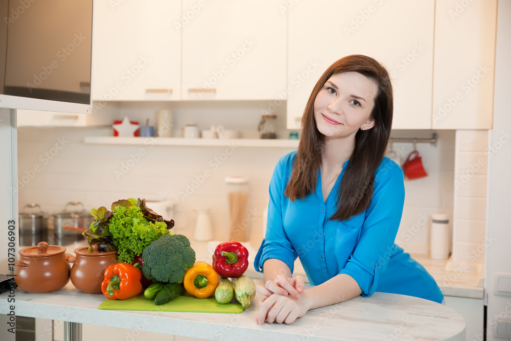 young woman in the kitchen