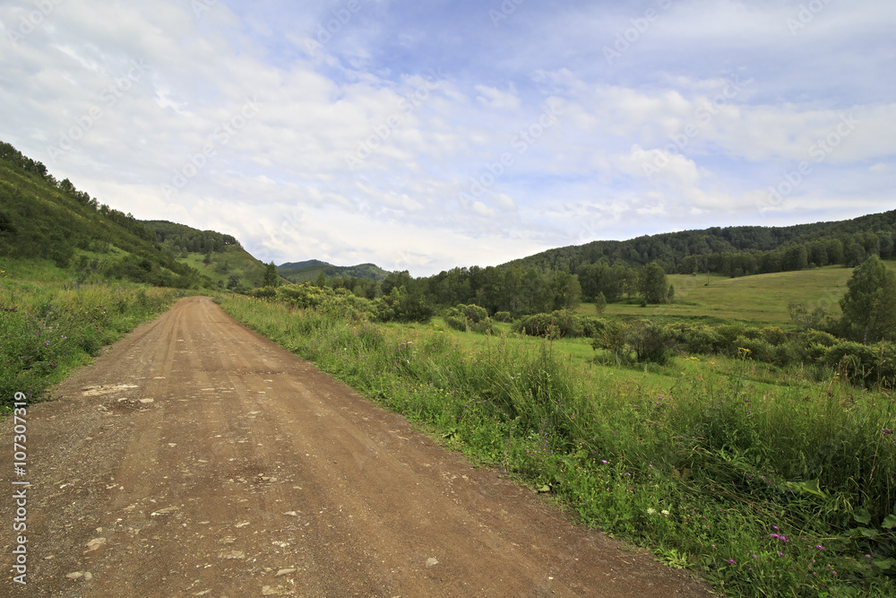 Beautiful road among mountains. 