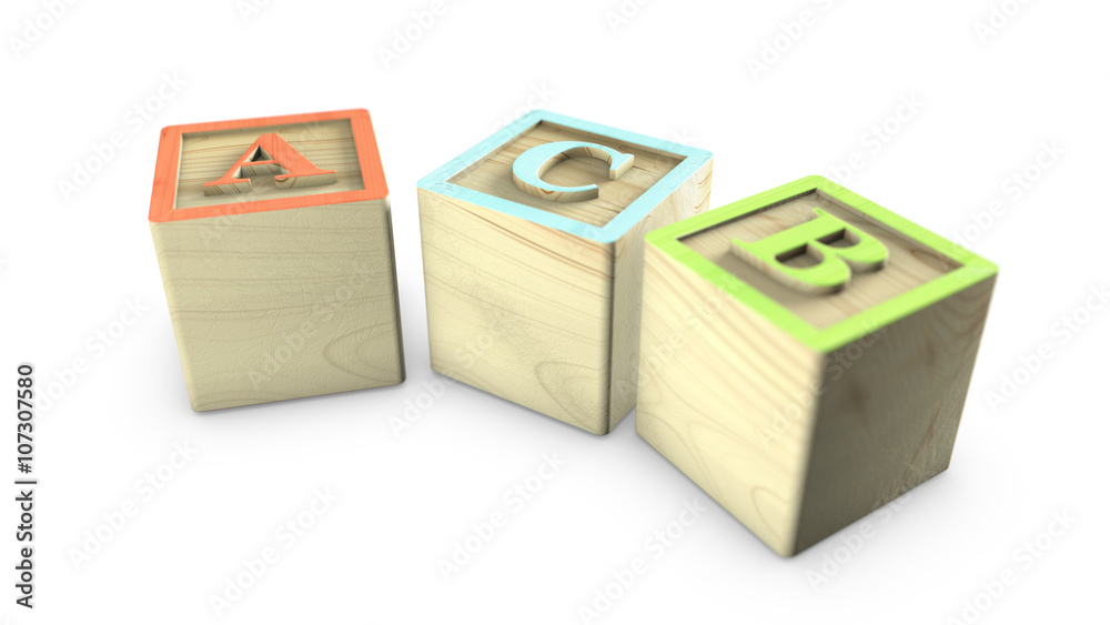 Fototapeta premium Holzwürfel Spielzeug ABC Alphabet