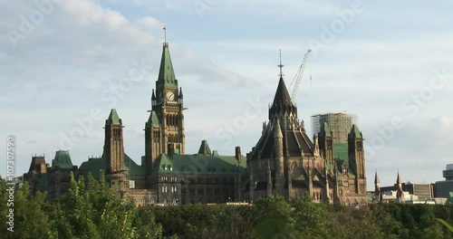 Canadian Parliament in Ottawa, view of the side facing Quebec
