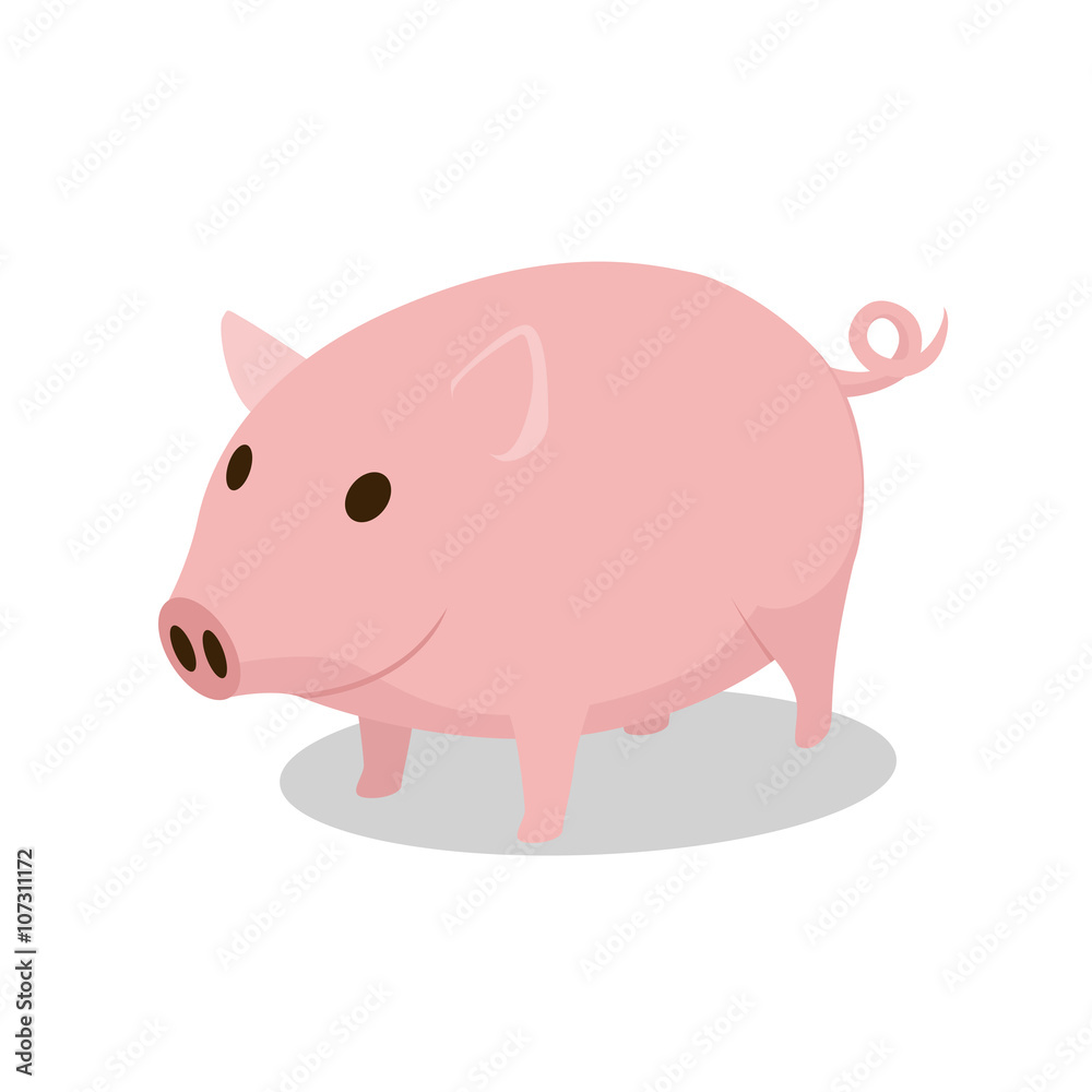 Pig cartoon minimalistic vector illustration Pig cartoon minimalistic vector illustration
