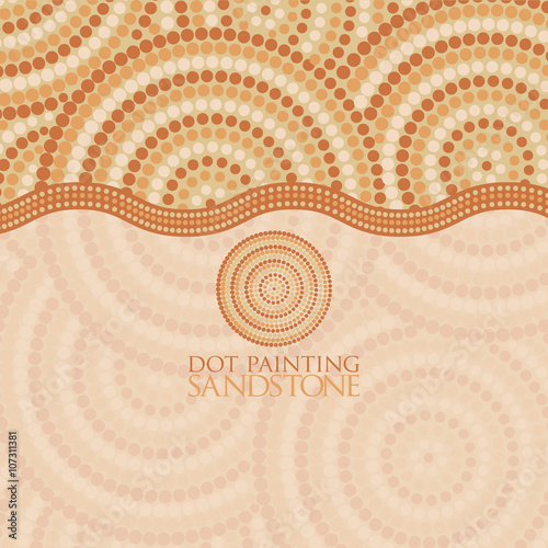Abstract Aboriginal dot painting in vector format.