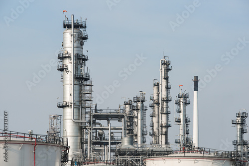 Petrochemical plant with blue sky