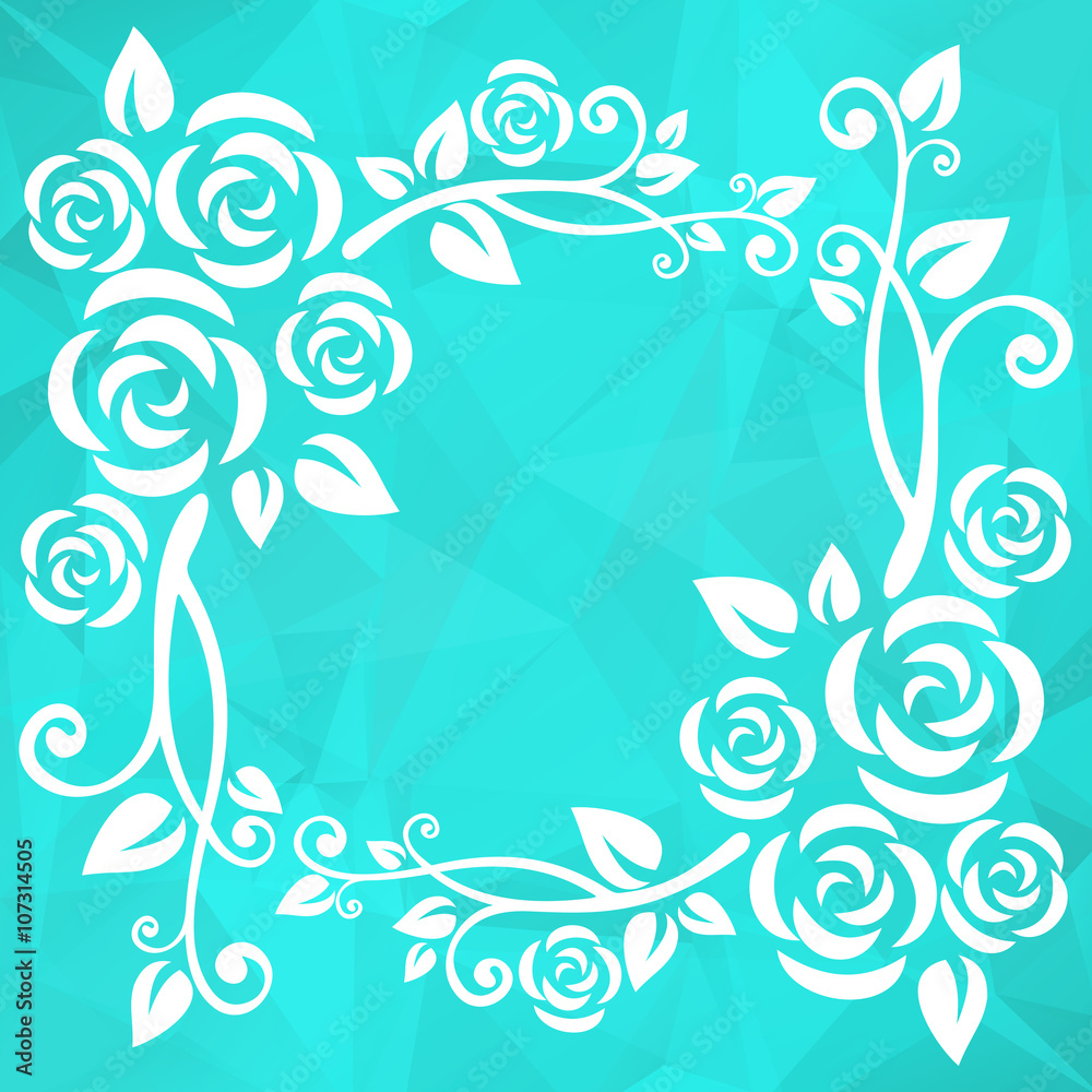 mint abstract floral border