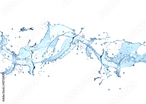 Water splash isolated on white backgroud.