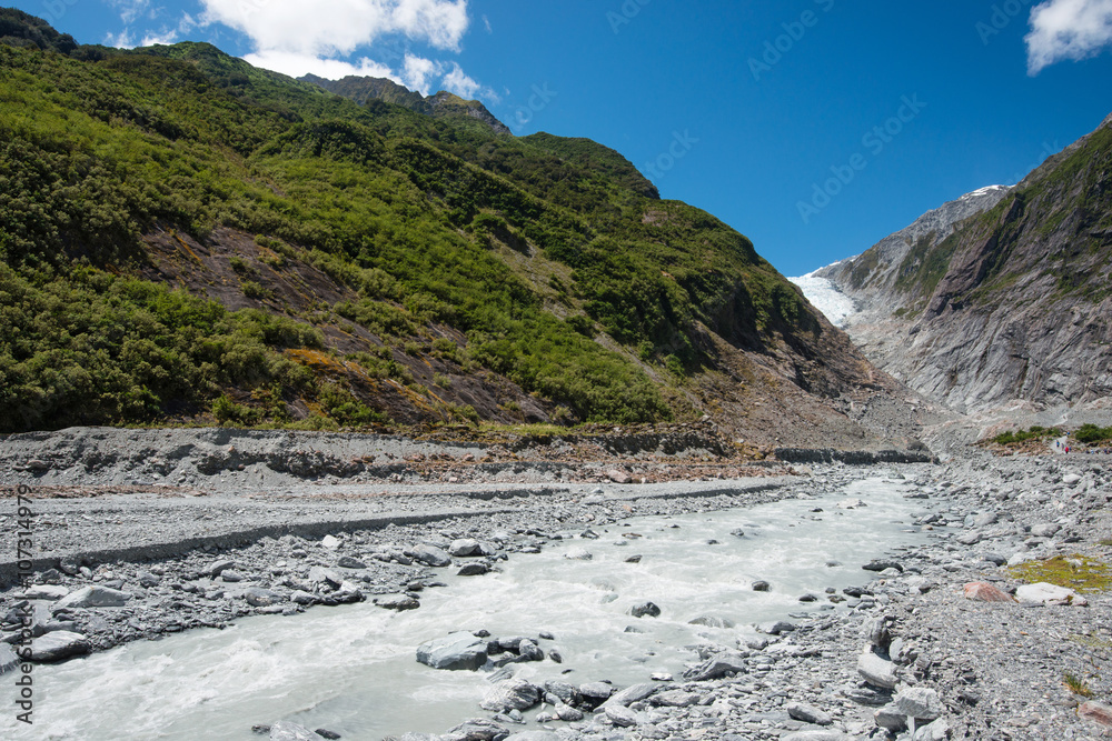trek to Franz Josef Glacier in Westland National Park, New Zealand