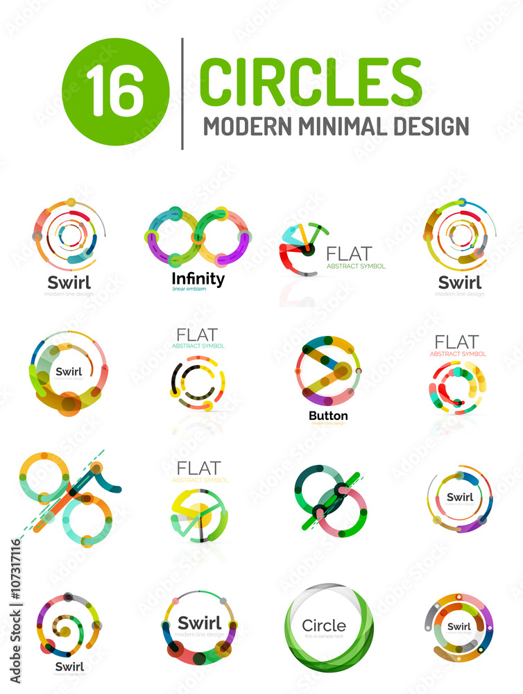 Set of various circle logos