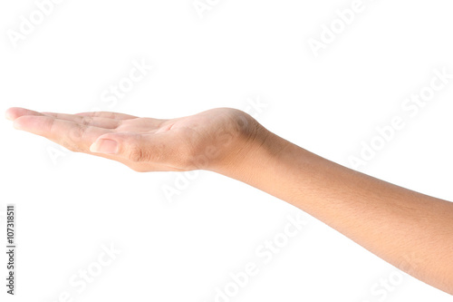 Empty female hand in closeup holding gesture.