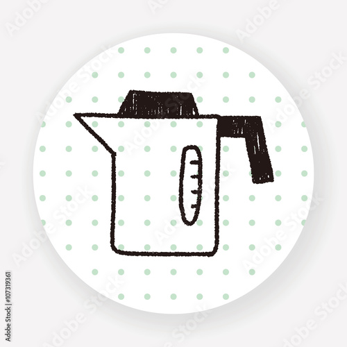 kitchenware hot water bottle doodle drawing