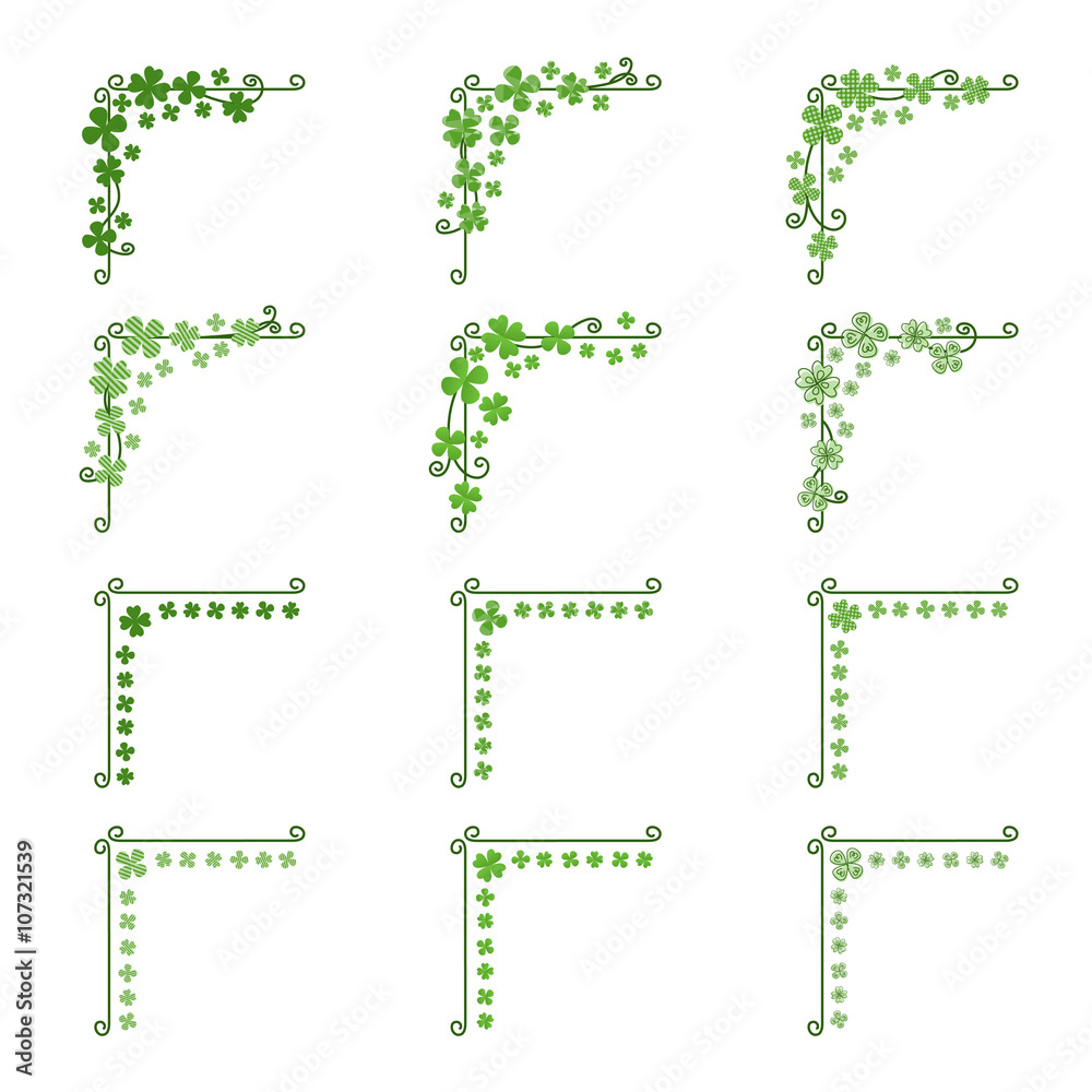 クローバー フレーム セット Stock Vector Adobe Stock