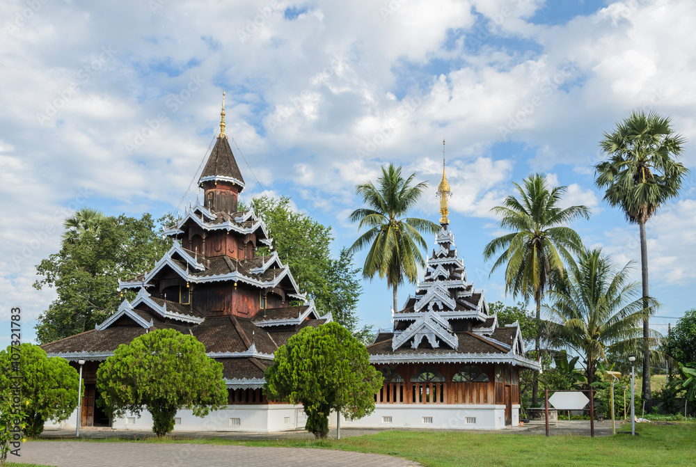 Wat Hua Wiang,  Burmese Shan style wooden temple in Mae Hong Son, Thailand