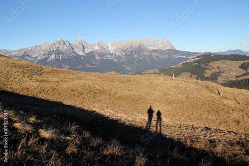 Blick auf den Wilden Kaiser im Spätherbst