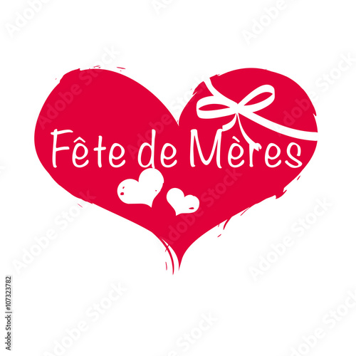 Fête de Mères - rouge coeur avec boucle