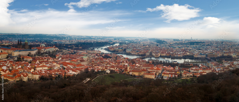 Prague View with River
