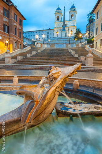 Spanish Steps at Trinità dei Monti at dawn, Rome