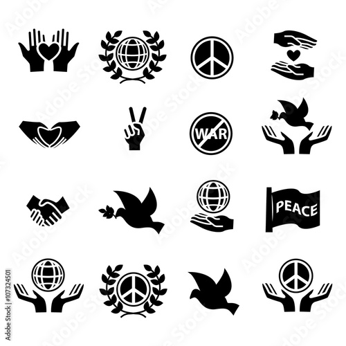 Peace icons set
