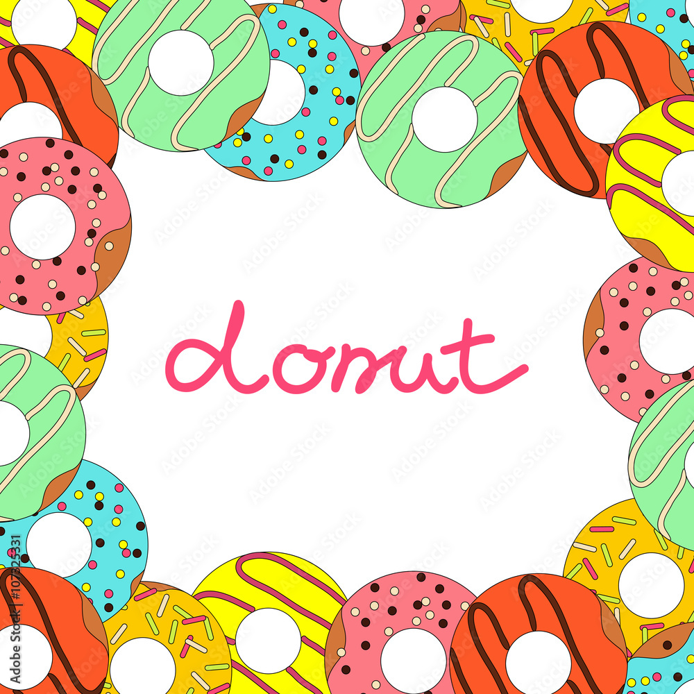 Naklejka premium Vector illustration of donut on white background