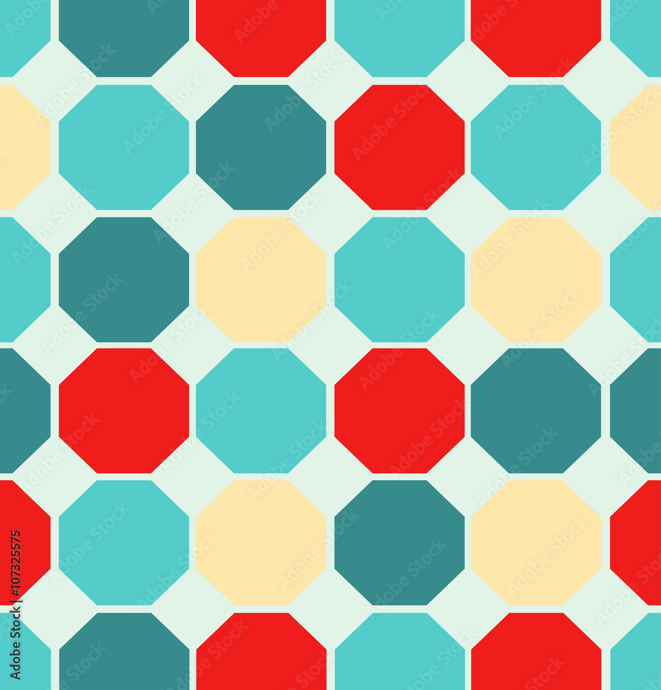 Illustration colored polygon seamless pattern