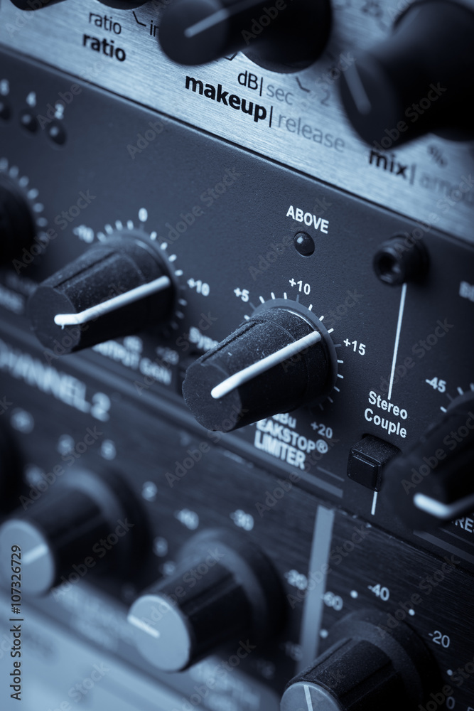 Fototapeta premium Buttons in sound studio