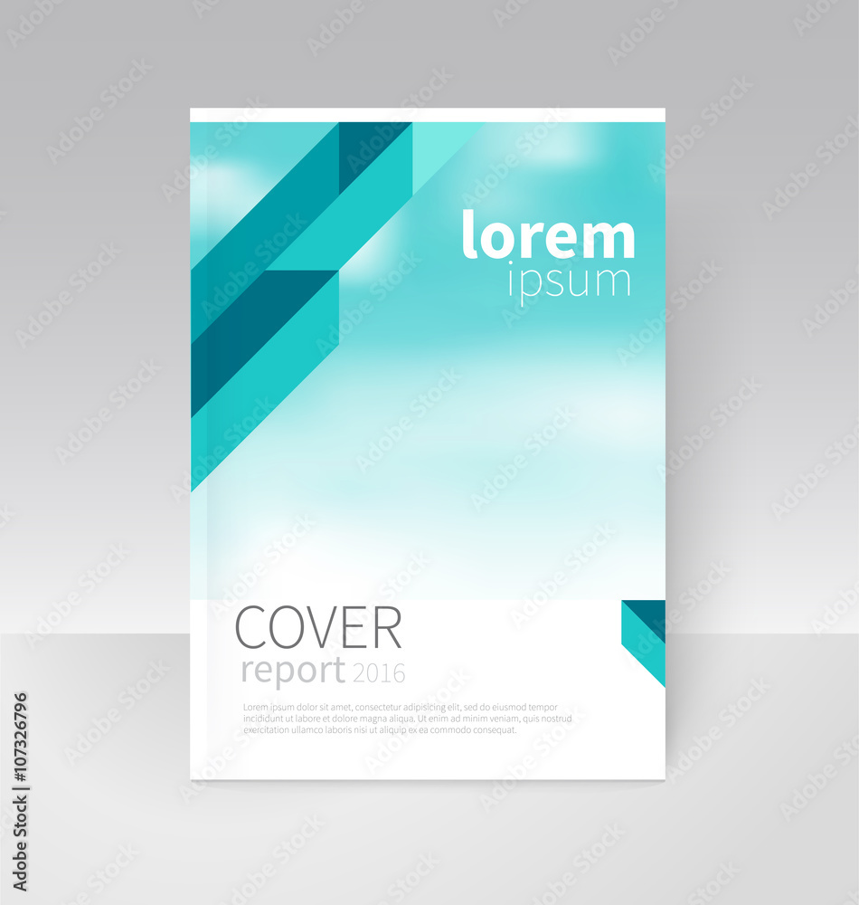 Cover design. Brochure, flyer, annual report cover template. a4 size. modern Geometric Abstract background. blue diagonal lines. blurred background vector-stock illustration EPS 10