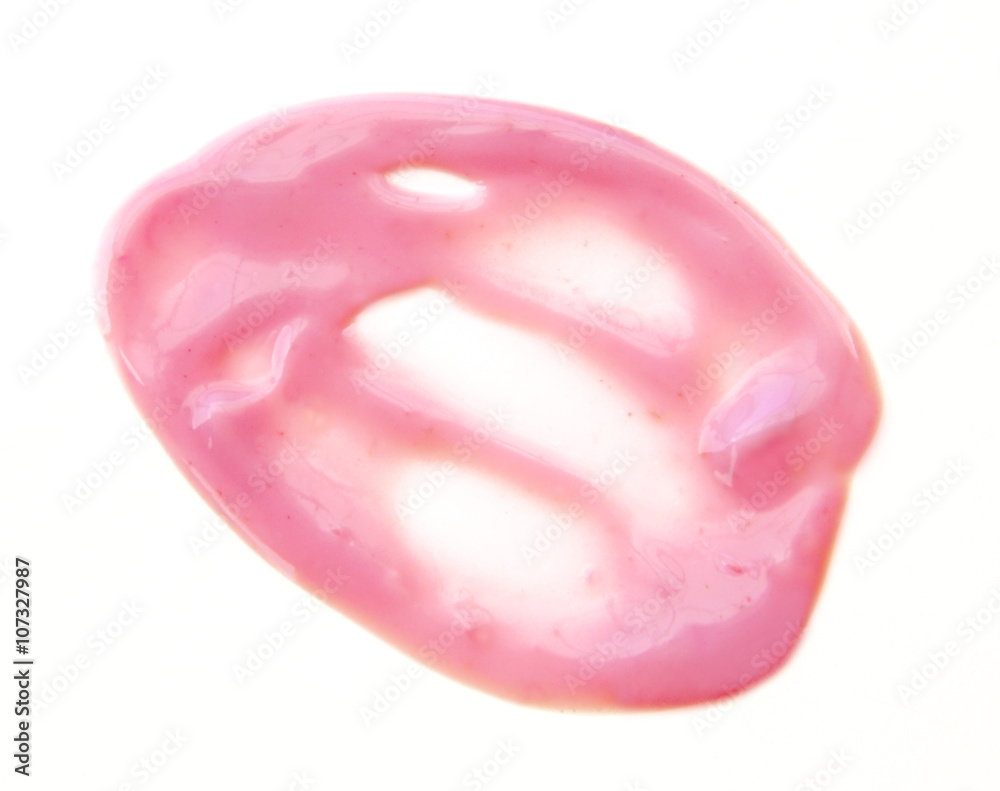 pink yogurt isolated on a white background pink yogurt isolated on a white background