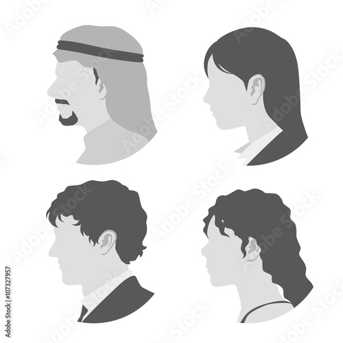 various races people profile icon, avatar, vector illustration