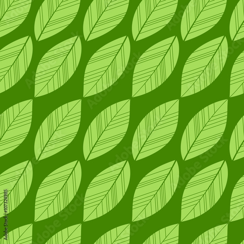 seamless green leaves background