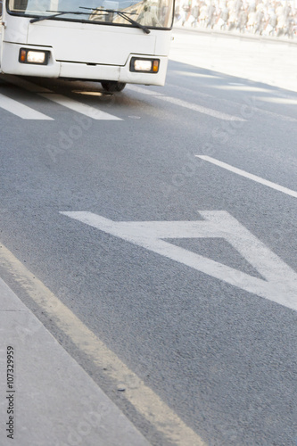 the bus going on allocated strip  © a_andreev